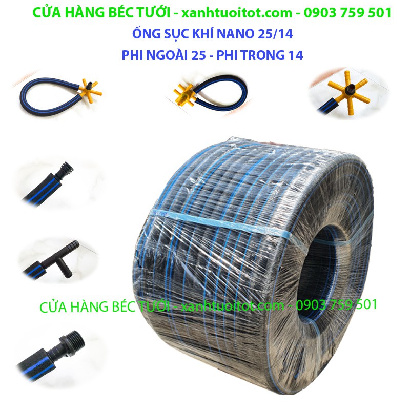 5 MÉT DÂY SỤC KHÍ NANO - ỐNG SỦI OXY PHI 25 - 14 - BÁN LẺ THEO MÉT