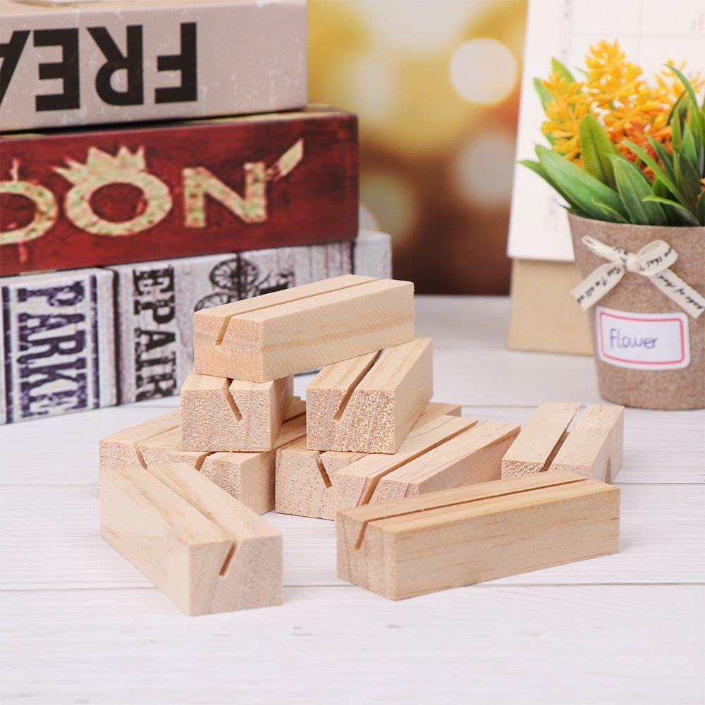 Set 1 / 3 Kẹp Gỗ Tự Nhiên Gắn Ảnh / Thẻ Đánh Dấu Số Bàn Trang Trí Thời Trang Cho Tiệc Cưới LAYOR1