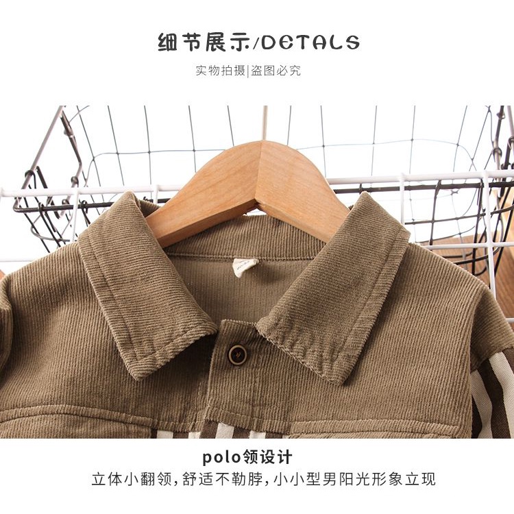 [Babycat] Hàng Có Sẵn Áo Sơ Mi Cotton Nguyên Chất Phong Cách Nhật Bản Mới Mùa Thu Hàn Quốc Cho Bé Trai