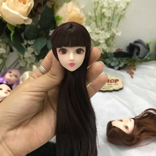 Đầu búp bê Xinyi tóc dài 23cm mắt 3D