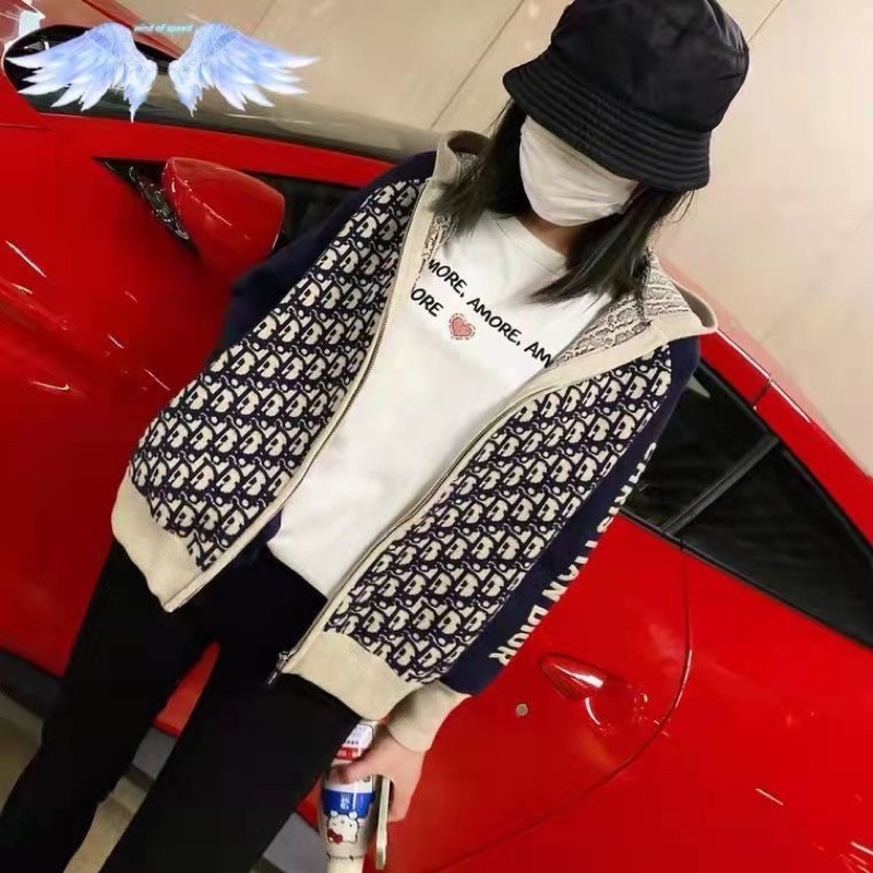 Áo Khoác Len Mũ Dio