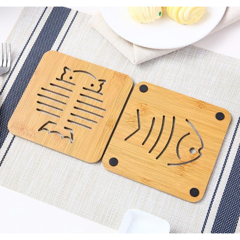 Miếng Lót Nồi Bằng Gỗ Cách Nhiệt Tiện Dụng, lót cốc 9cm