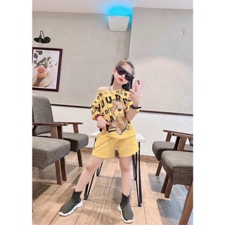 Bộ gấu vá size đại cồ bé gái