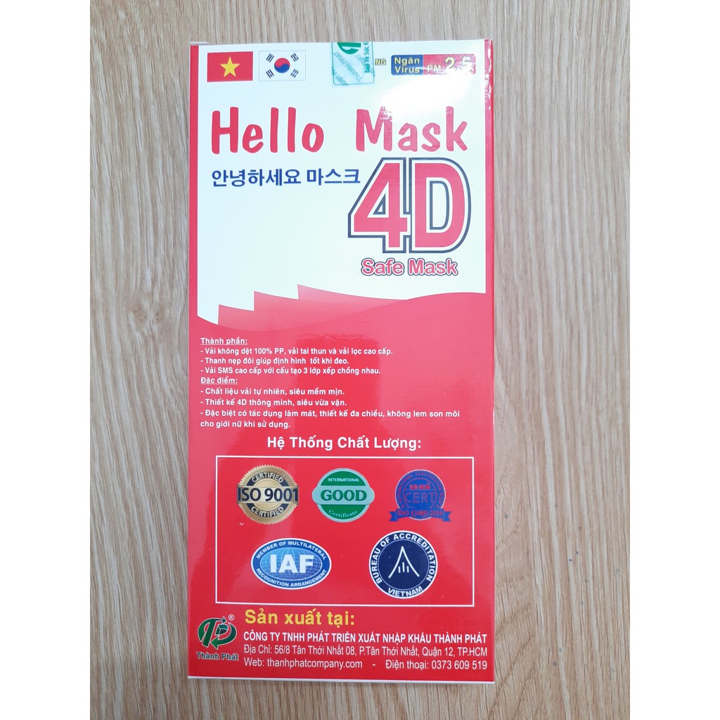 3 HỘP KHẨU TRANG 4D HELLO MASK (HỘP 10 CÁI) MÀU TRẮNG TẮNG ĐÔI VỚI HOA CÚC | BigBuy360 - bigbuy360.vn