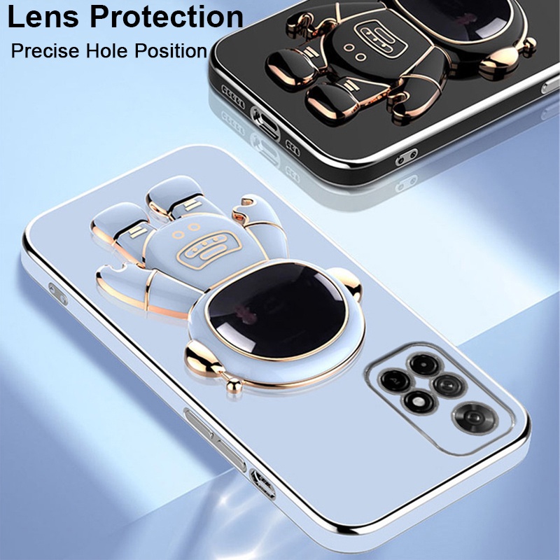 Ốp Điện Thoại Mềm Kèm Chân Đỡ Họa Tiết Phi Hành Gia Cho Xiaomi Redmi 10 10A 10C 9C 9A 9T Note 9 8 7 Pro 11T Pro