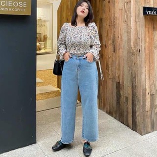 Quần ống rộng suông dài lai cuốn - màu siêu tây - lưng cao, không giãn