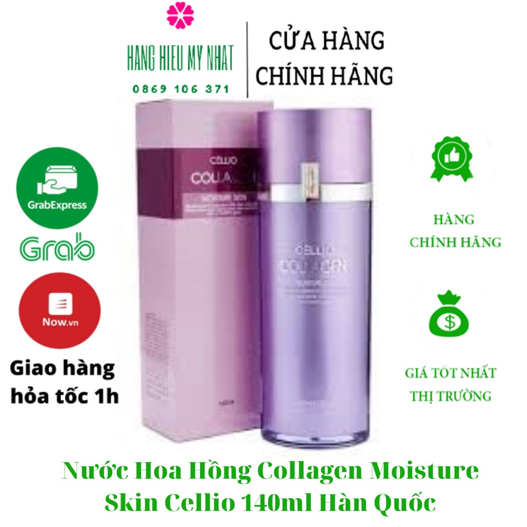 Nước Hoa Hồng Collagen Moisture Skin Cellio 140ml Hàn Quốc