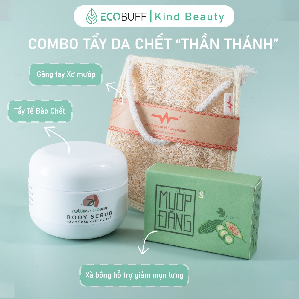 Tẩy da chết body Cafe Ecobuff Nattime tẩy tế bào chết organic lành tính thuần chay không hạt vi nhựa