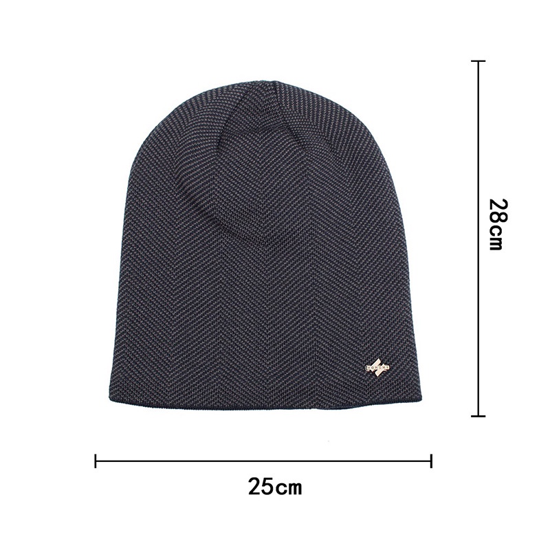 Mũ Beanie Dệt Kim Màu Trơn Giữ Ấm Mùa Đông Cho Nam