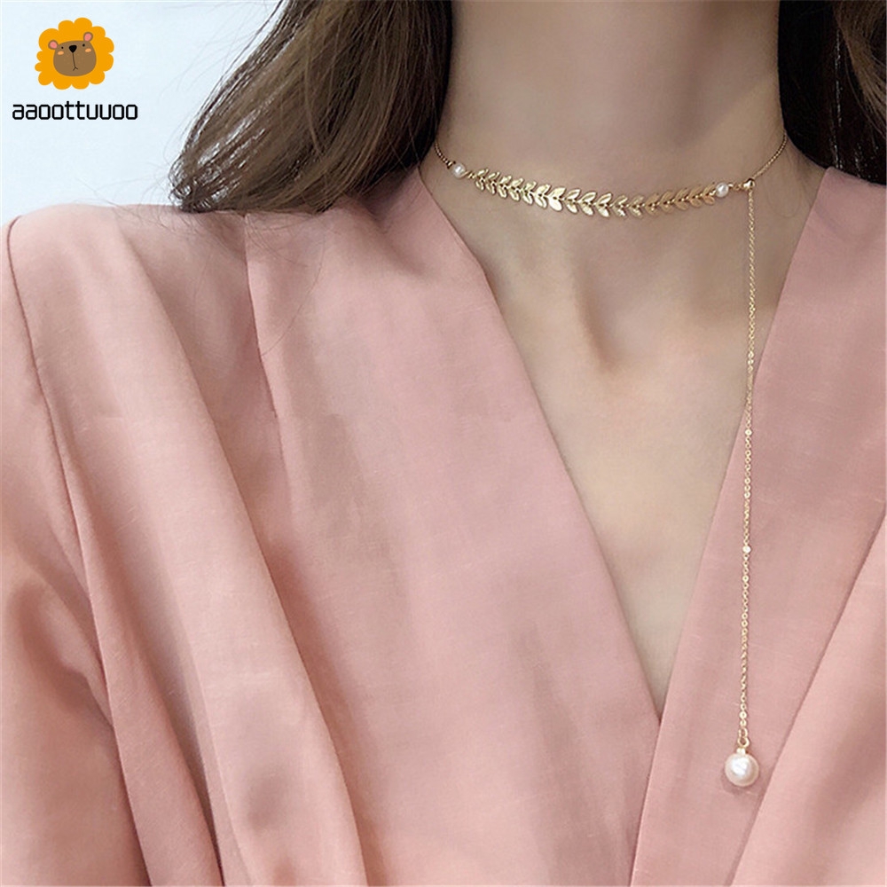 Dây Chuyền Hợp Kim Đính Ngọc Trai Nhân Tạo Dễ Thương Dành Cho Bạn Nữ