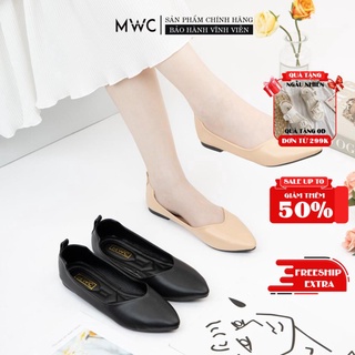 Giày Búp Bê Nữ Thời Trang MWC Mũi Nhọn Chất Liệu Da Trơn Cao Cấp Đế Bệt Kiểu Dáng Basic Thanh Lịch NUBB- 2170
