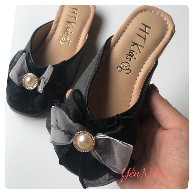 Sục nơ ren công chúa dáng Hàn Quốc da PU cho bé gái,sục trẻ em cho bé gái