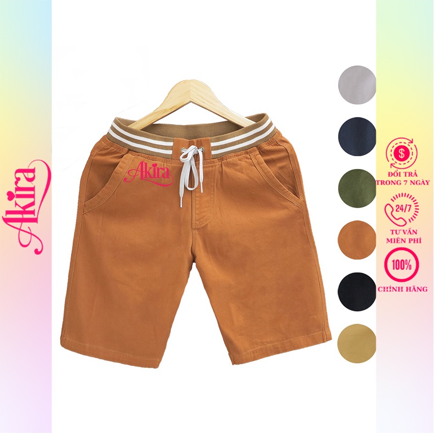 Quần short kaki nam lưng thun Thái chất co giãn vải đẹp, đường may tỉ mỉ bền màu form chuẩn Akira