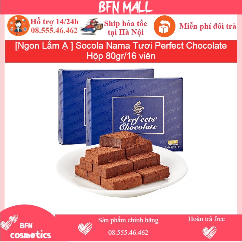 [Ngon Lắm Ạ ] Socola Nama Tươi Perfect Chocolate Hộp 80gr/16 viên