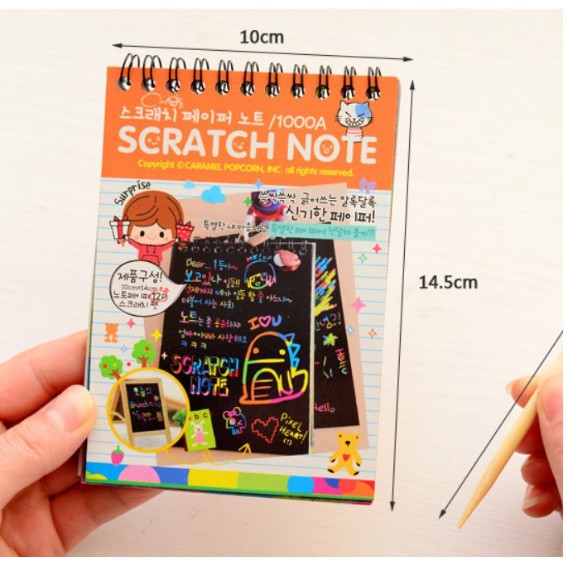 Sổ Vẽ Cầu Vồng Ma Thuật Khổ A6 (10*14cm) - Scratch Note - Sổ Cào Kích Thích Sáng Tạo 🍉Duashop🍉