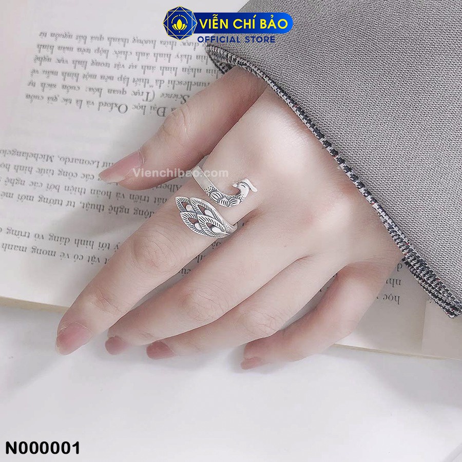 Nhẫn bạc nữ Khổng Tước chất liệu bạc Thái 925 thời trang phụ kiện trang sức nữ Viễn Chí Bảo N000001H