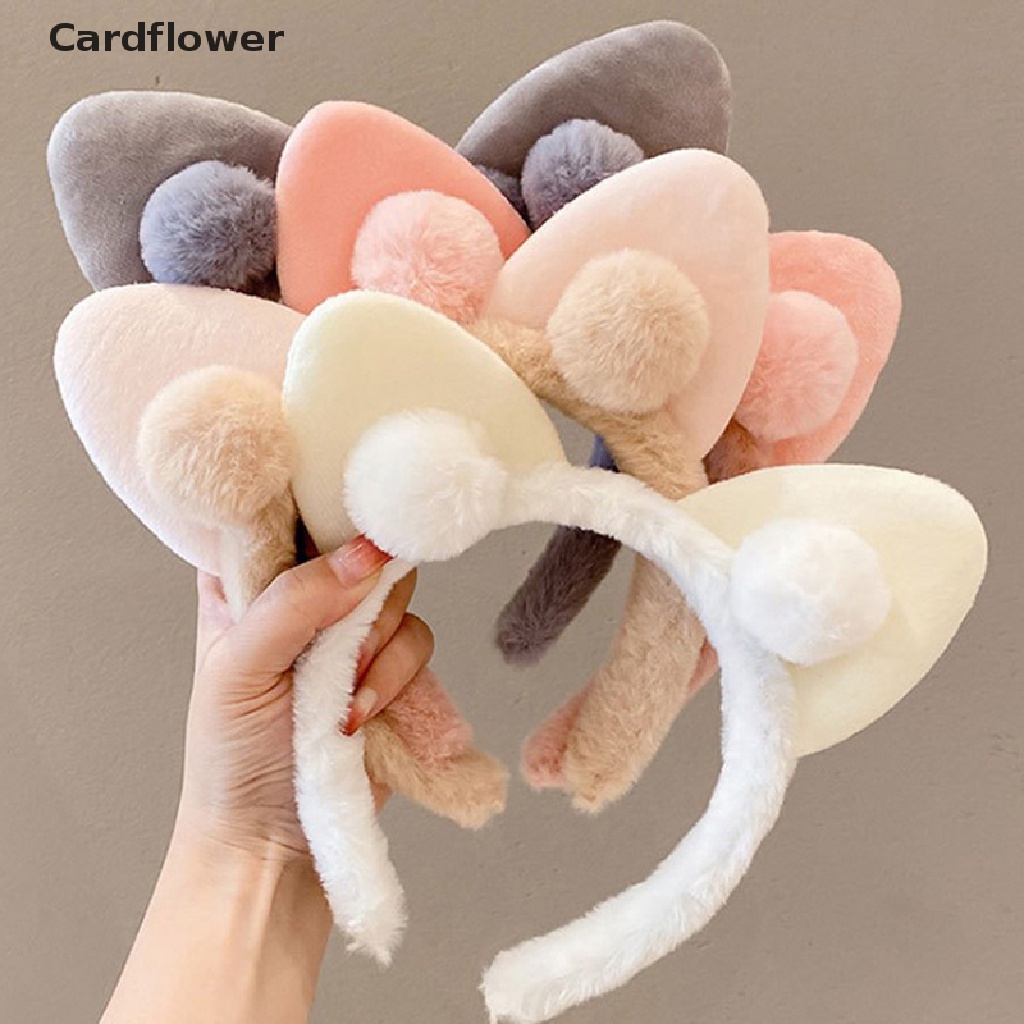 &lt; Cardflower &gt; Kẹp Tóc Rửa Mặt Hình Tai Mèo Bằng Lông Nhung Dễ Thương Thanh Lịch Và Tinh Tế Dành Cho Bạn Nữ