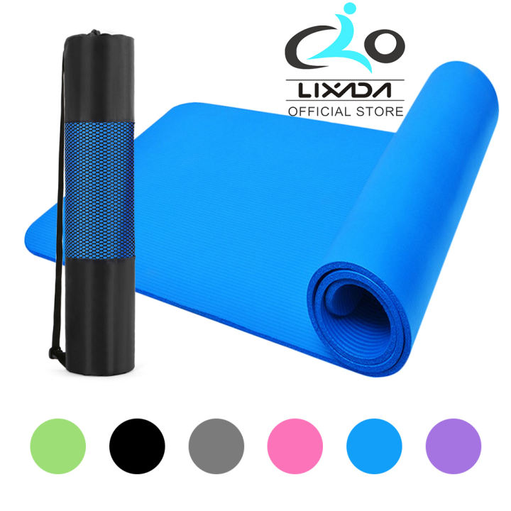 Thảm Yoga Dày 10Mm, Tấm Lót Tập Thể Dục Chống Trượt Với Dây Đeo Và Túi Lưới LIXADA Cho Phòng Tập Thể Dục Tại Nhà-168