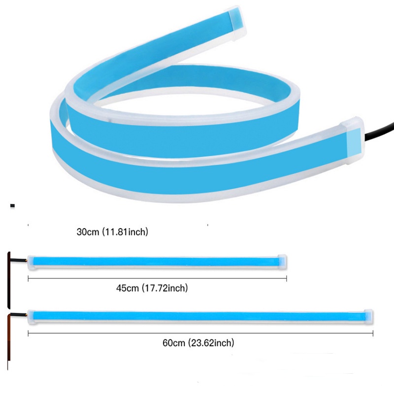 Bộ 2 Dải Đèn LED DRL Ánh Sáng Trắng / Vàng 12V Chống Thấm Nước Linh Hoạt Cho Xe Hơi