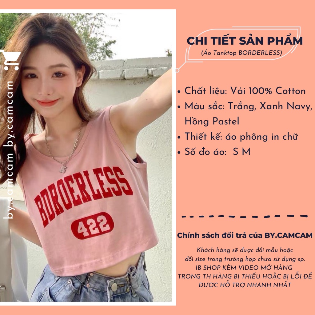 Áo Croptop Khoét Nách Tanktop BORDERLESS 100% Cotton, Áo Phông Croptop Dáng Rộng Mẫu Mới 2022 𝘽𝙮.𝘾𝙖𝙢𝙘𝙖𝙢
