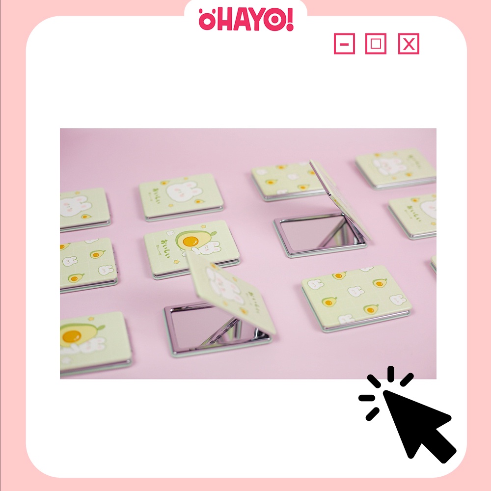Gương mini gấp gọn trang điểm, cầm tay. bỏ túi thiết kế dễ thương tiện lợi - Phụ kiện OHAYO