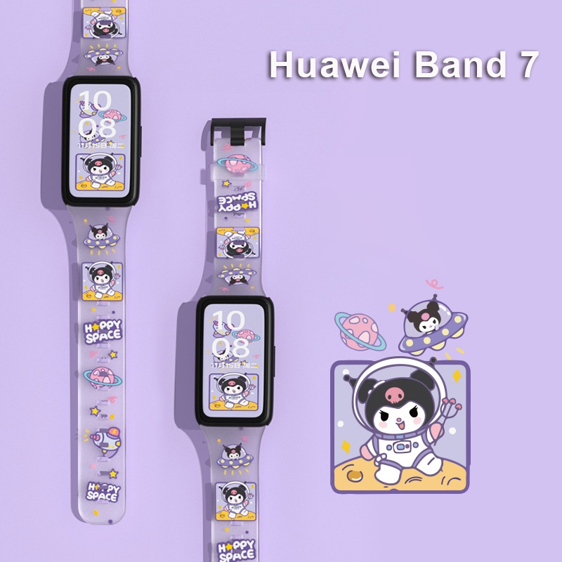 Dây Đeo Silicon Trong Suốt Họa Tiết Hoạt Hình Mới Cho Đồng Hồ Thông Minh Huawei Band 7 Band7