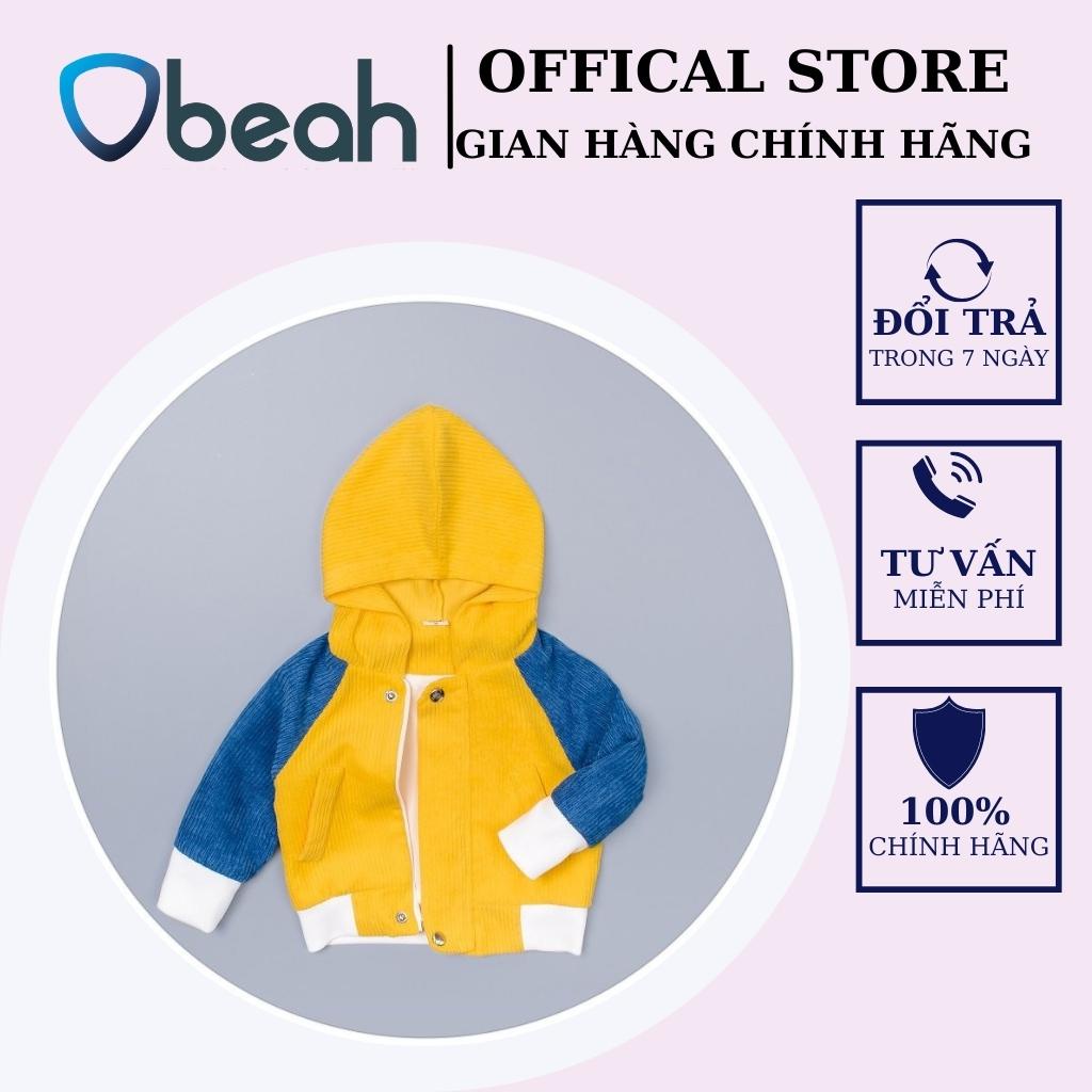 Áo trẻ em, Áo Jacket nhung tay Jaclag Obeah phối màu Vàng - Navy Fullsize 59 đến 90 cho bé yêu từ 0 đến 2 tuổi