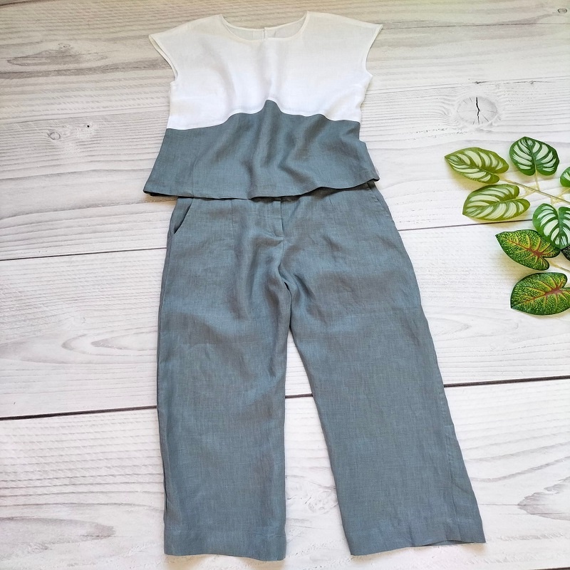 Sét đồ nữ mùa hè vải linen Hàn Bộ mặc nhà nữ áo dây Dài Tay quần Dài 3 Màu style Hàn Quốc,Đi chơi,dạo phố,dự tiệc S999
