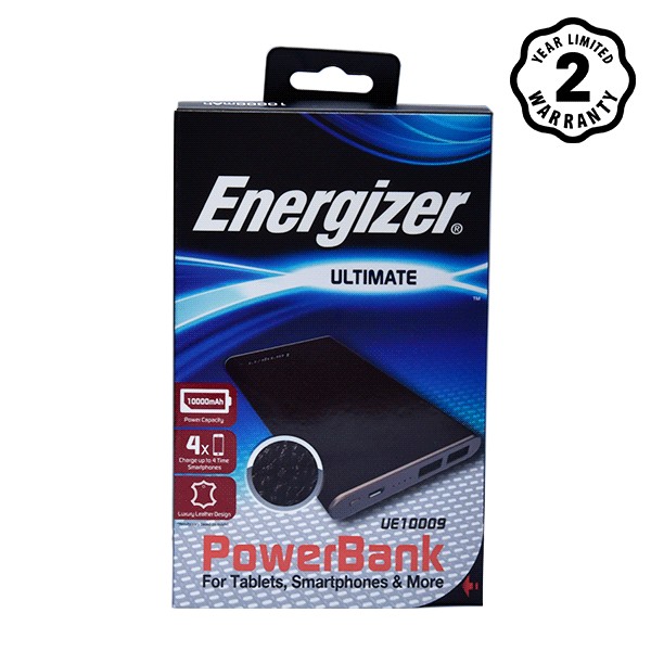 Pin dự phòng Energizer 10.000mAh 2 cổng - Luxury Leather -(Dark Brown)