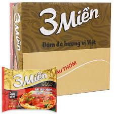 Mì 3 miền Gold Bò hầm rau thơm thùng 30 gói x 75g