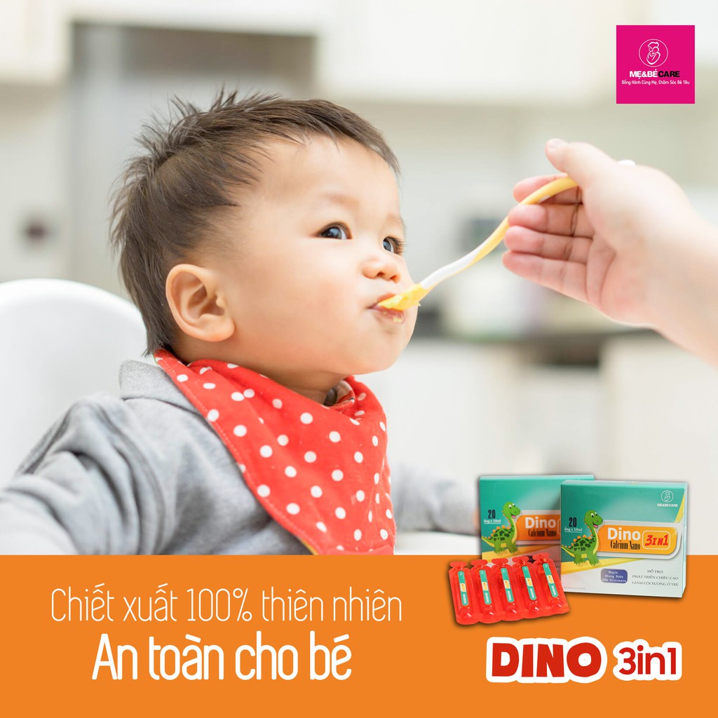 Canxi Sữa Dino Nano (5 ống x 10ml)Thiếu Canxi ,Thấp còi, ngủ ít ra mồ hội trộm