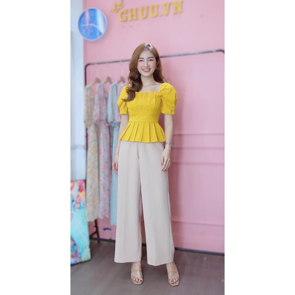 Áo peplum tay phồng che bụng sơ mi kiểu nữ đẹp CHUU A6697  ༷