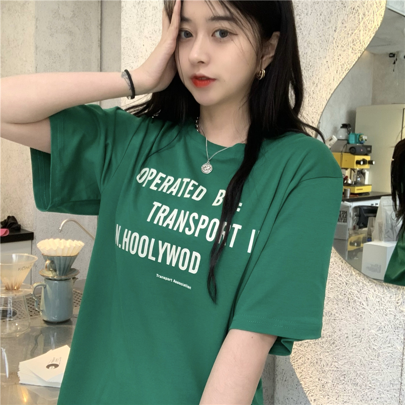 Áo Thun Nữ Ngắn Tay In Chữ Nhiều Màu Thời Trang