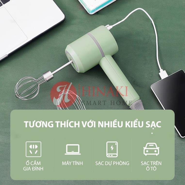 Máy xay thịt kèm đánh trứng mini sạc pin, xay thịt, xay tỏi ớt, xay đồ ăn dặm cho bé hiệu quả