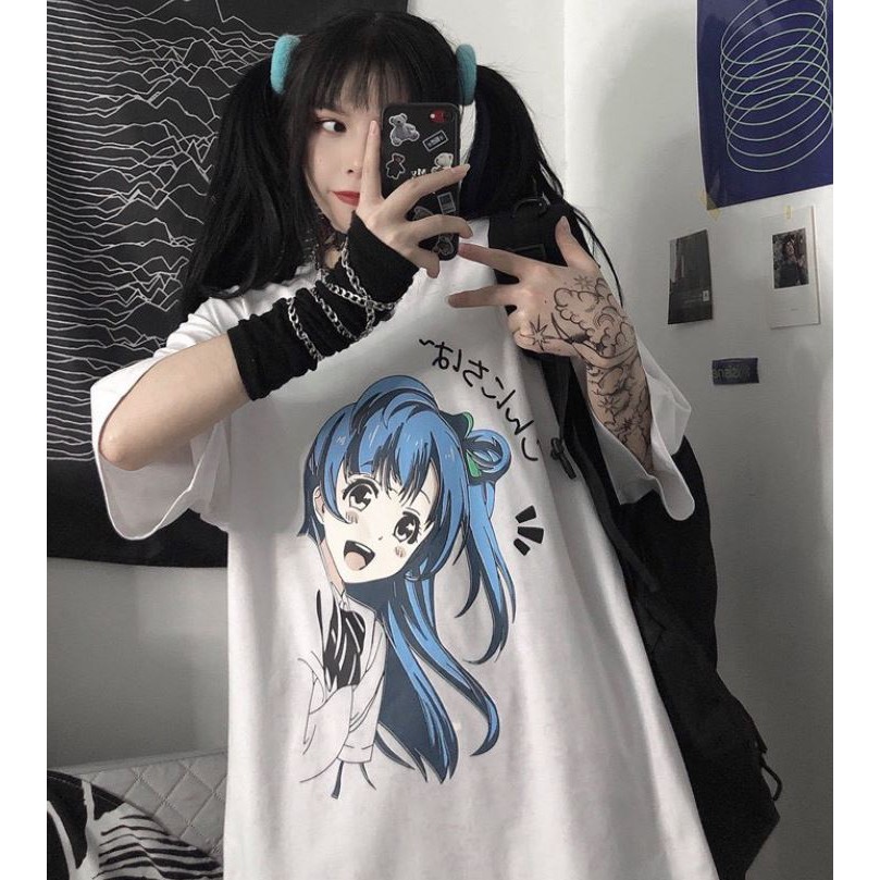 Áo thun tay lỡ Unisex, áo phông form rộng ANIME M440
