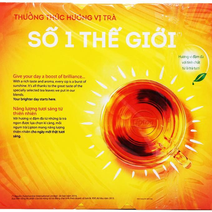 Trà Túi Lọc Lipton Nhãn Vàng hộp to cao cấp 100 Gói Nhỏ chính hãng