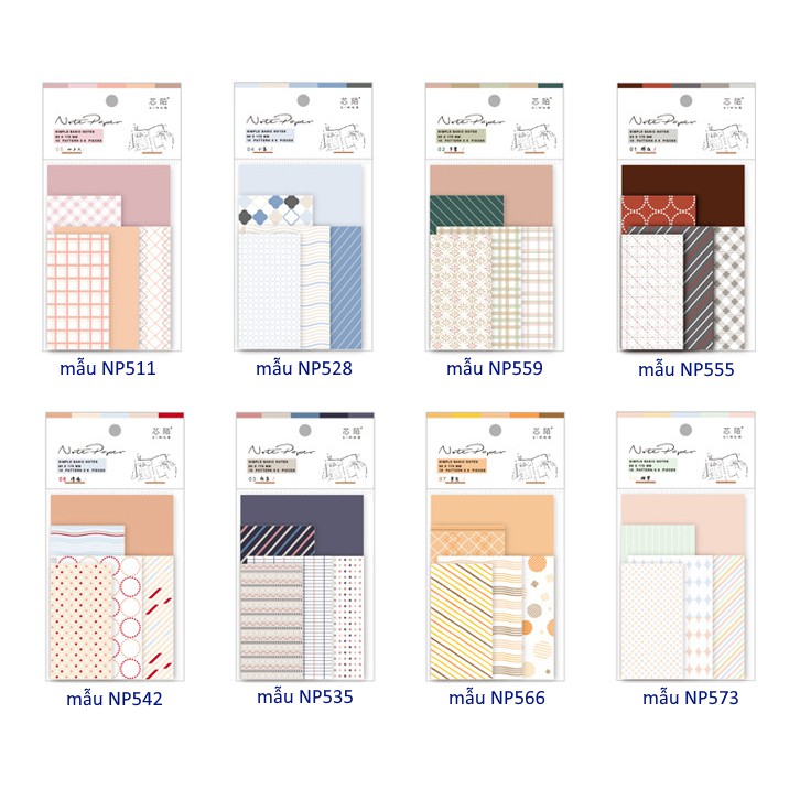 Tập giấy nền trang trí Bujo Note Paper, 60 tờ