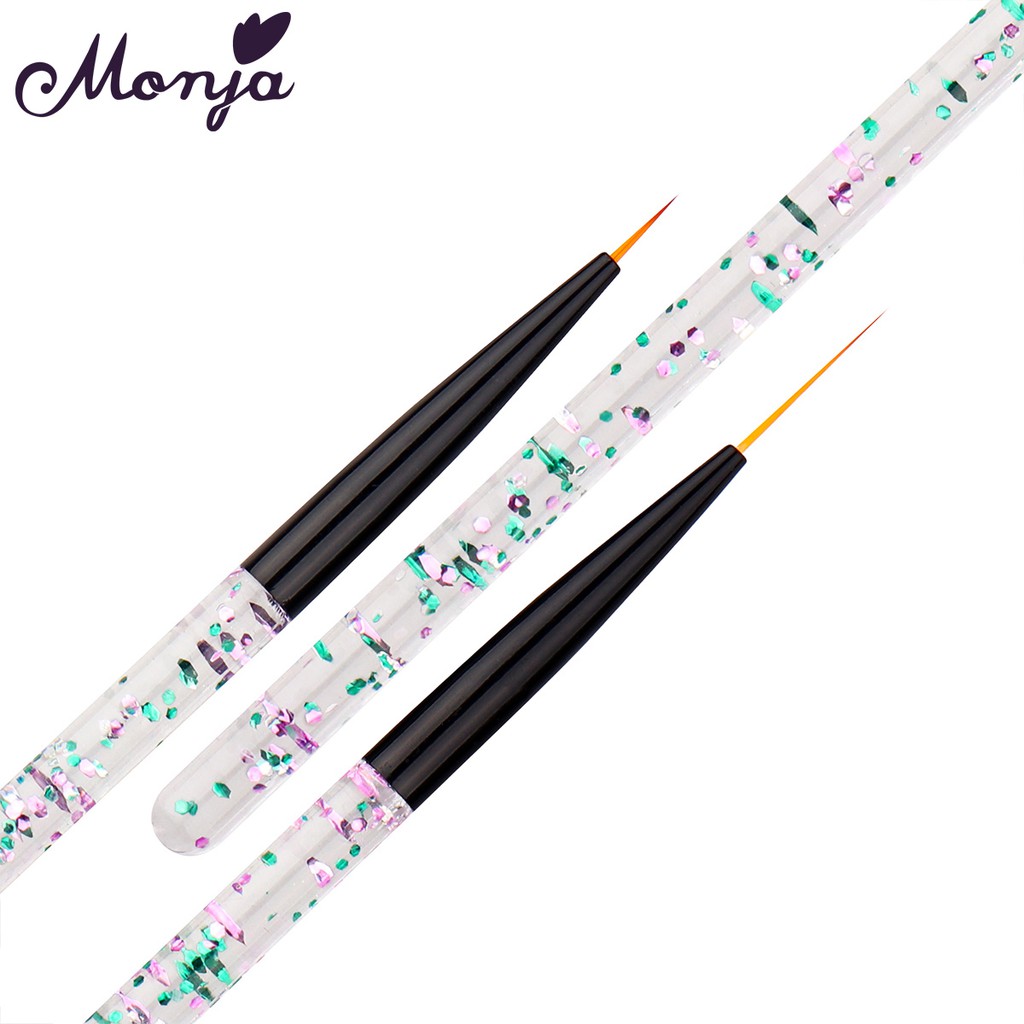 Set 3 cọ vẽ trang trí móng tay nghệ thuật MONJA acrylic tạo nét đường kẻ hoa DIY phong cách Pháp đáng yêu