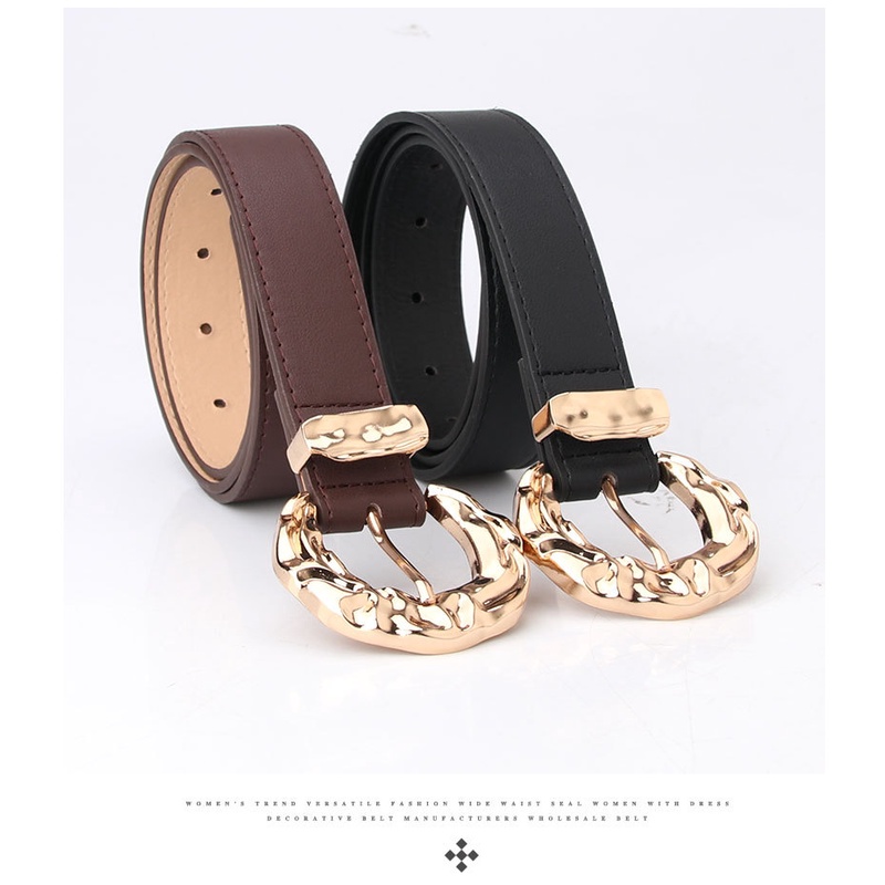 Thắt Lưng Da Pu Khóa Kim Loại Thời Trang Dành Cho Nữ