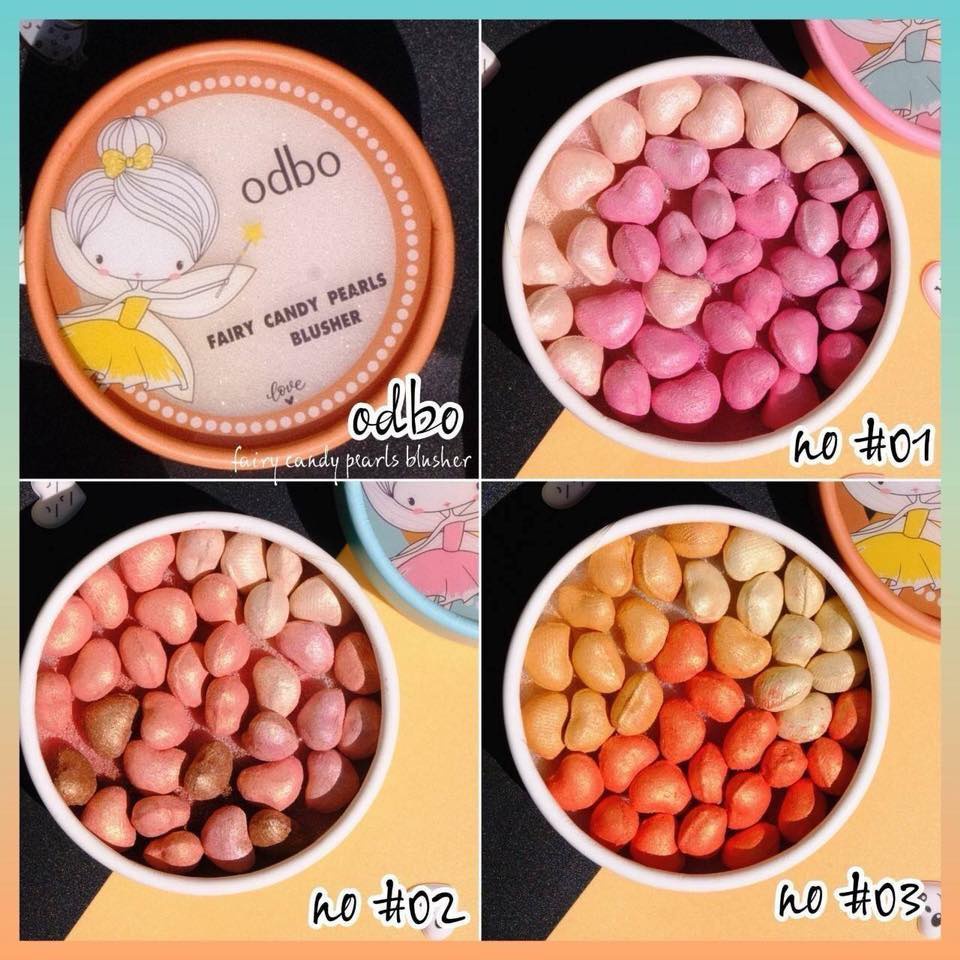 MÁ HỒNG DẠNG VIÊN SIÊU ĐẸP ODBO FAIRY CANDY PEARLS BLUSHER OD195 CHÍNH HÃNG - 11282