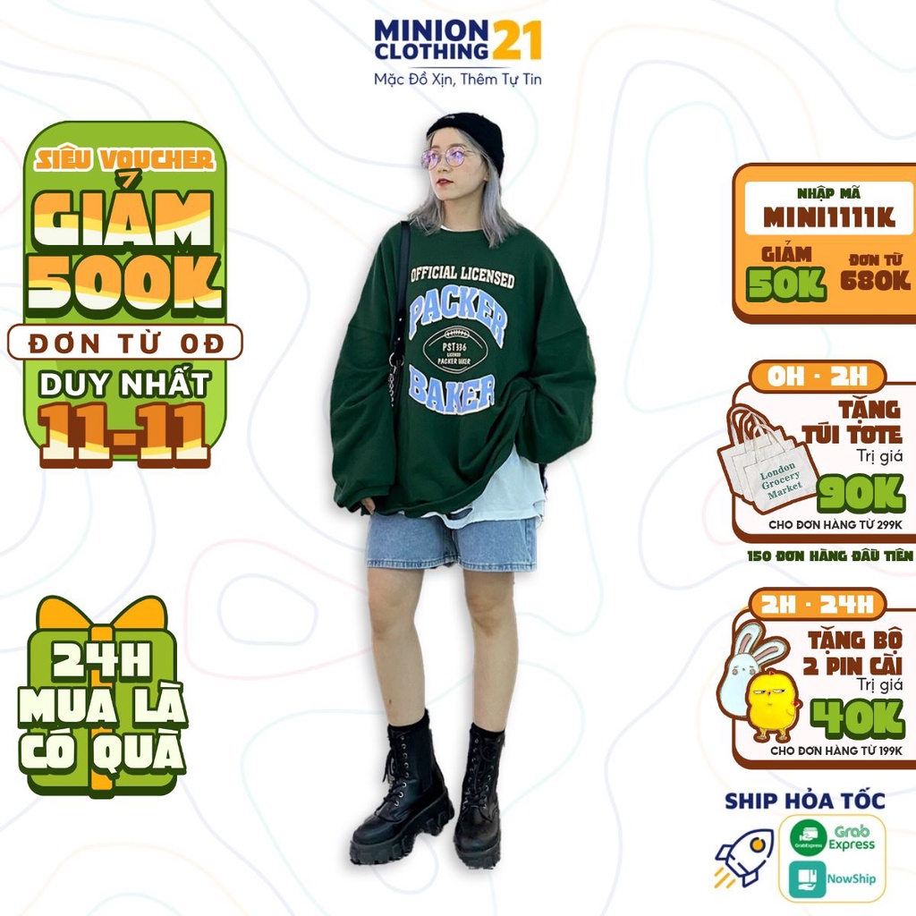 Áo nỉ nam nữ MINION CLOTHING oversize Unisex form rộng sweater Ulzzang Streetwear Hàn Quốc chất da cá cao cấp A2816 | BigBuy360 - bigbuy360.vn