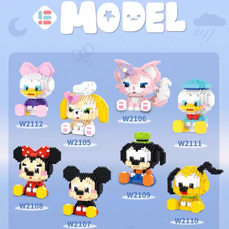 Bộ Đồ Chơi Lắp Ráp Hình Chuột Mickey / StellaLou / Chuột Mickey Dễ Thương