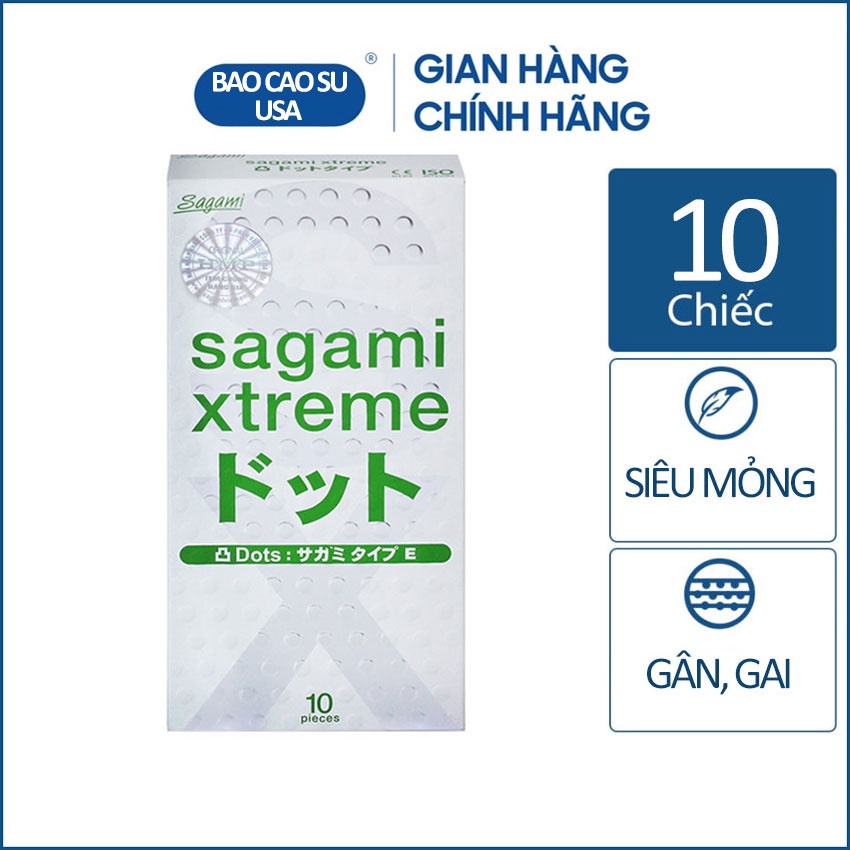 Bao cao su Sagami Xtreme Dots gân gai tăng khoái cảm