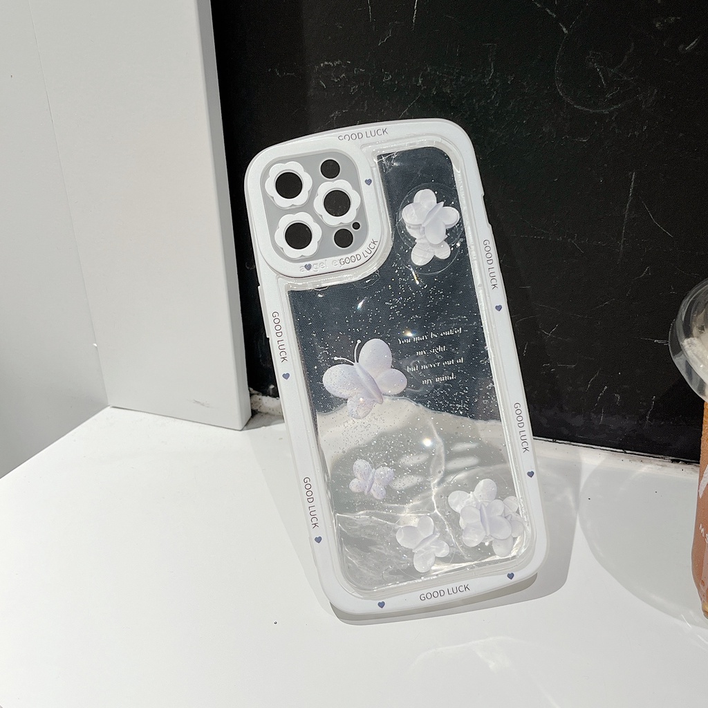 Ốp Điện Thoại Dẻo Họa Tiết Hoạt Hình Bươm Bướm Dễ Thương Chống Rơi Cho iPhone 14 / 13 / 12PRO MAX / 11 / 13PRO MAX