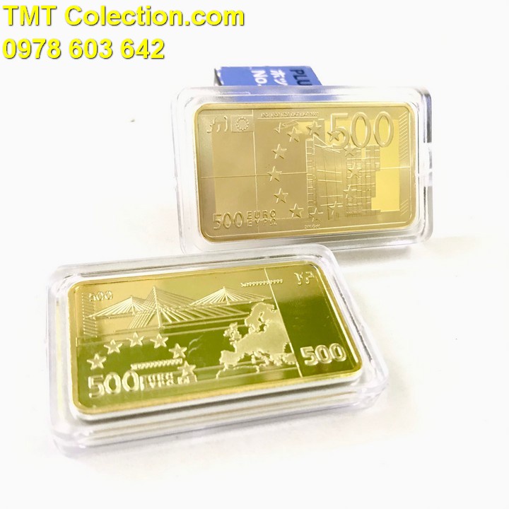 Medal Hình 500 Euro Dùng trưng bày trên bàn sách, bàn làm việc, cửa sổ - TMT Collection - SP005273