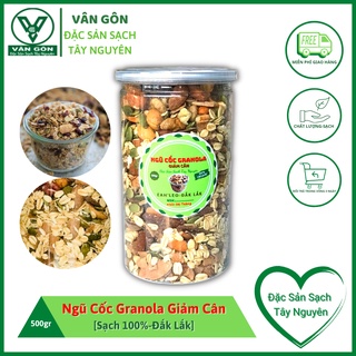 Ngũ cốc ăn kiêng granola loại đặc biệt siêu hạt hộp 500gr-đặc sản sạch tây nguyên-vân gôn-đắklắk-vg20