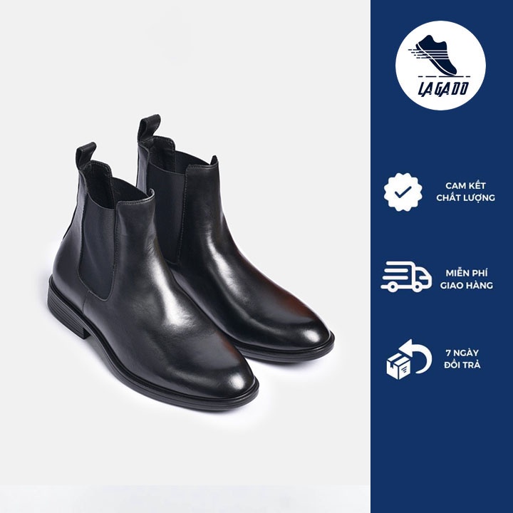 Giày Bốt Nam Chelsea Boots Classic Da Bò Nguyên Tấm Không Nhăn, Không Bong Tróc