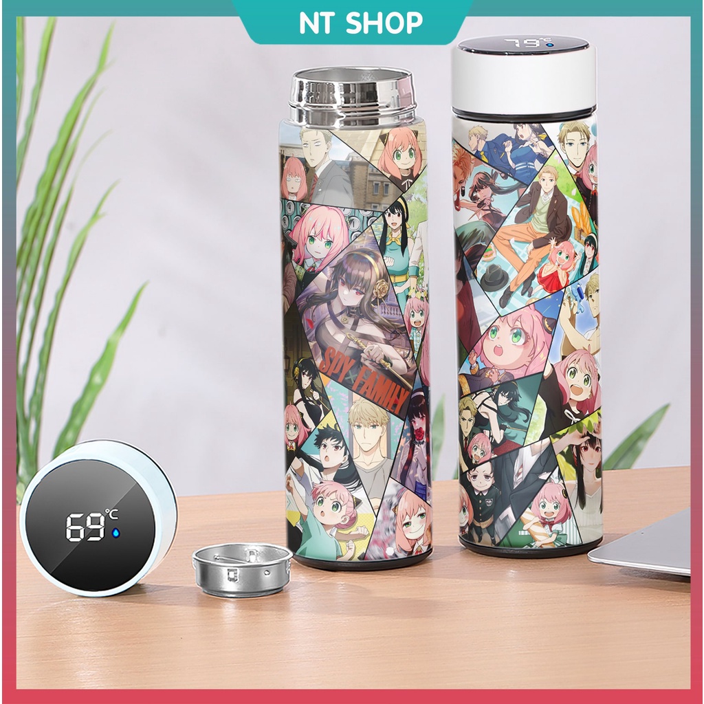 Bình Giữ Nhiệt Spy x Family Lõi INOX (có đèn báo nhiệt độ)