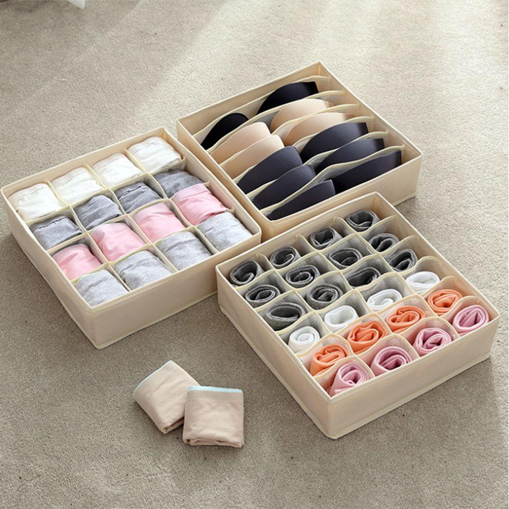 KUNHEV Hộp Vải Không Dệt Đựng Đồ Lót Tiết Kiệm Không Gian Có Thể Giặt Sạch