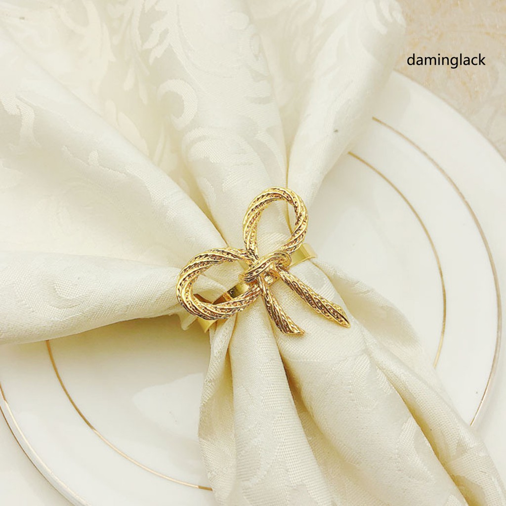Bộ 6 Giá Đỡ Khăn Ăn Thắt Nơ Đơn Giản Dùng Trang Trí Bàn Tiệc Cưới